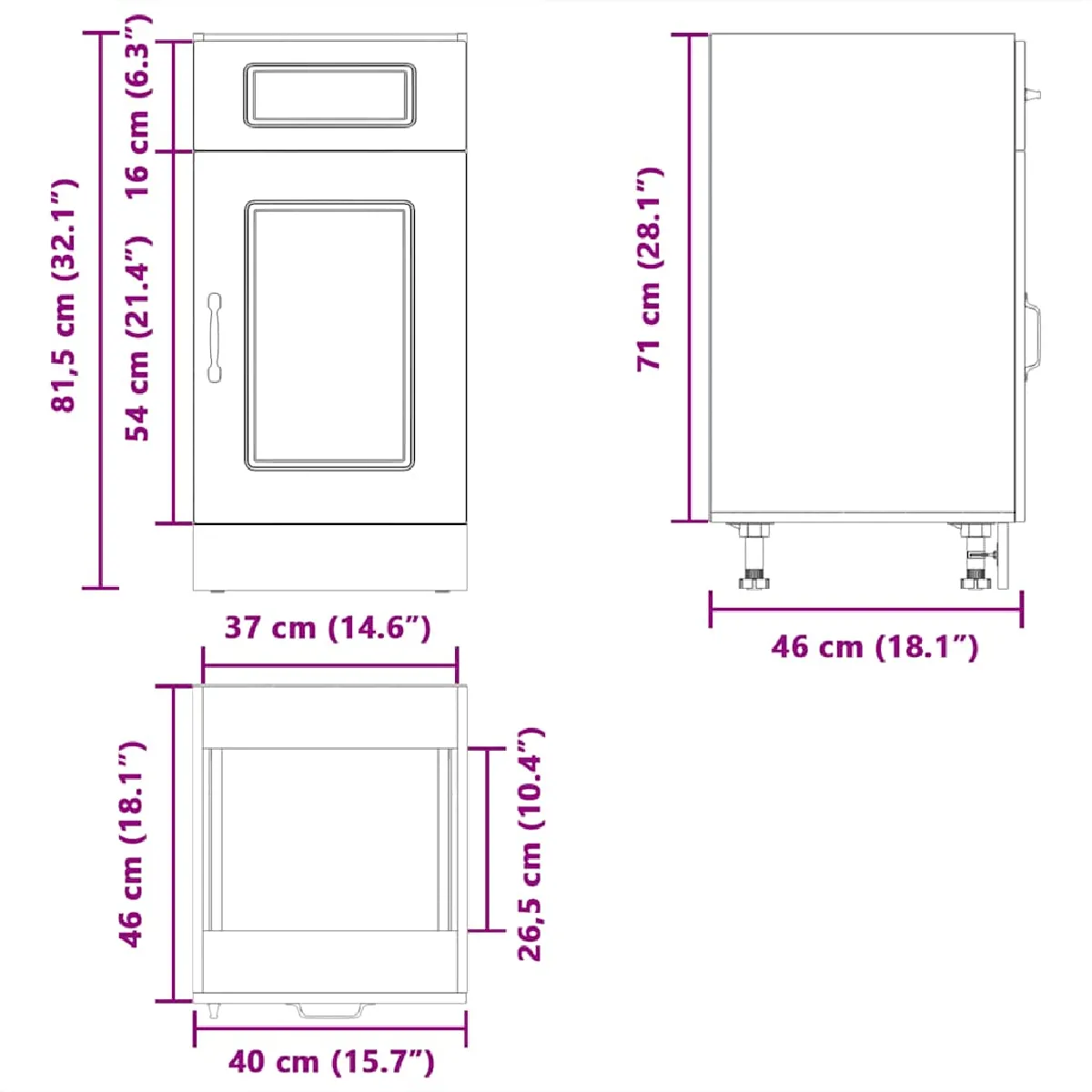 vidaXL Armoire cuisine Kalmar Blanc Bois Ingénierie
