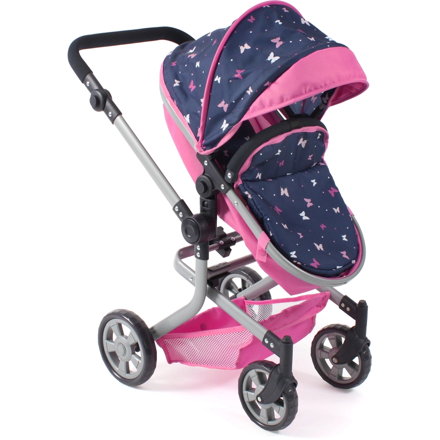 BAYER CHIC 2000 Kombi-Puppenwagen MIKA Butterfly navy-pink
