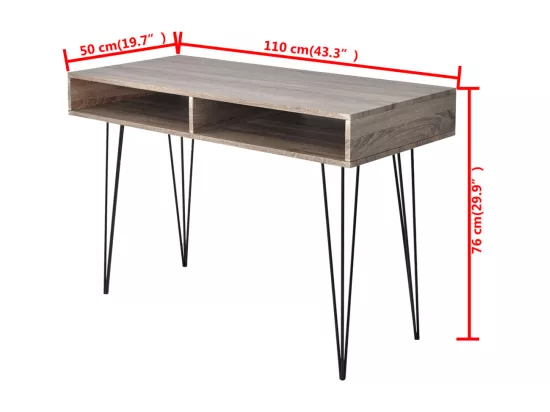 Bureau avec 2 compartiments Gris