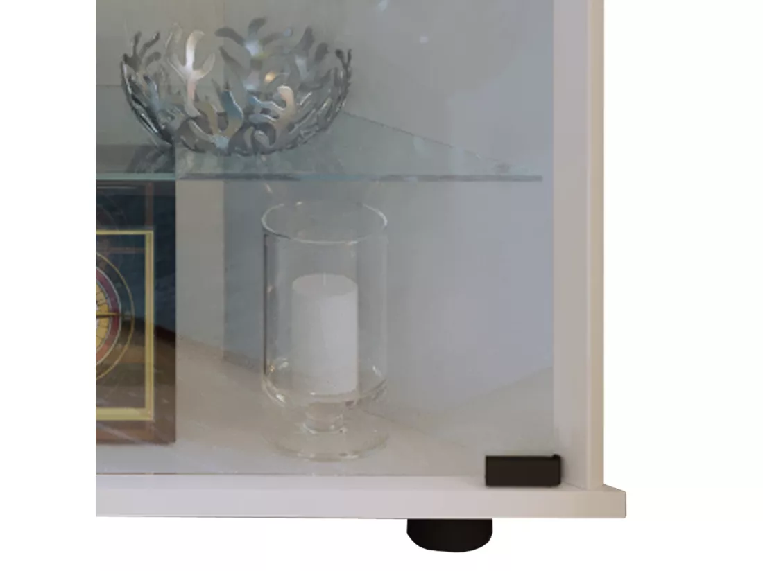 Bois Verre Vitrine d'angle Jecka L