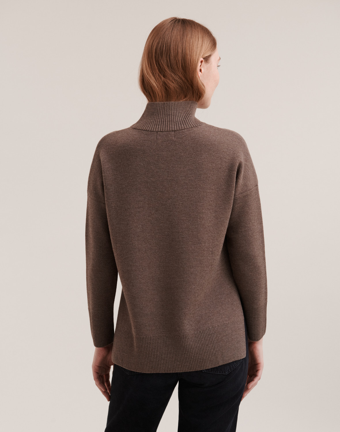 Sweater met hoge hals van merinowol voor dames