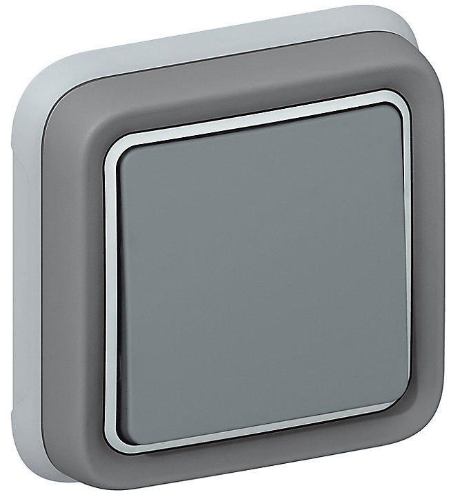 Interrupteur complet Legrand Plexo en saillie gris
