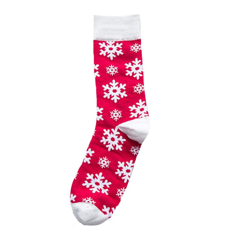 (1 Paar) Unisex Christmas Socken Weihnachts Füsslinge (One Size) - Schneeflocken