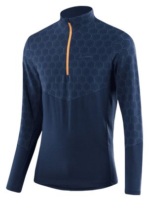 Haut Loeffler pour homme à manches longues m couche intermédiaire Hywa Bruce Transtex® - bleu foncé