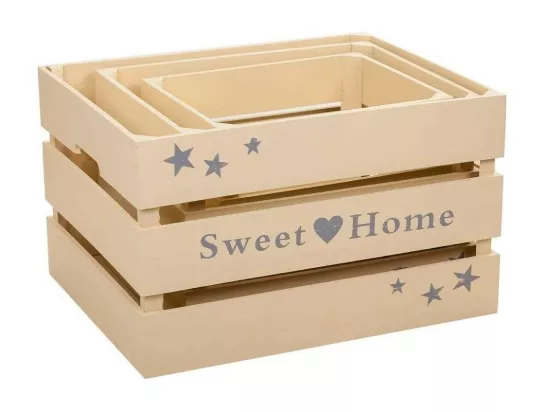 Ensemble de 3 tiroirs en bois laqué couleur beige
