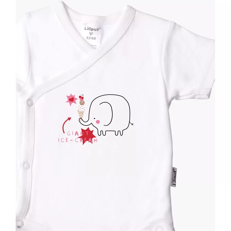 Liliput Wickelbody im 2er-Pack Elefant weißrosa