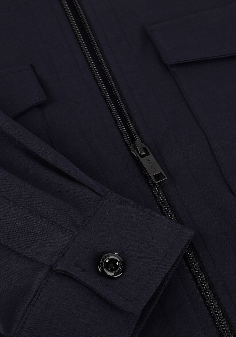 donkerblauwe genti overshirt oaks shirt jacket zip
