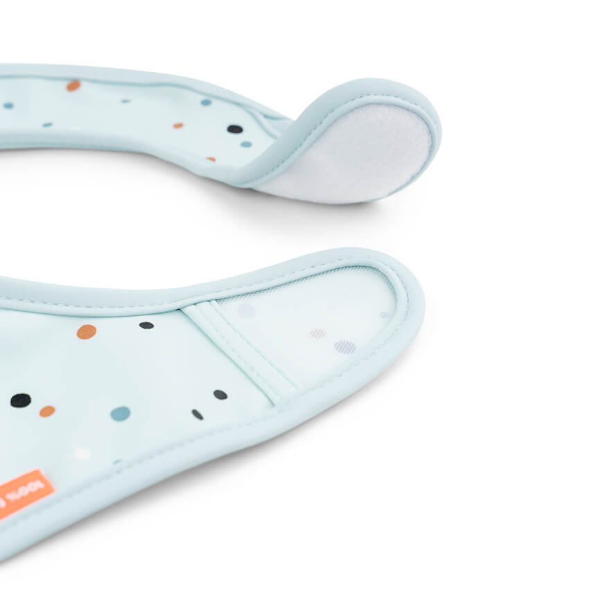 Lot de 2 bavoirs avec velcro - Elphée bleu
