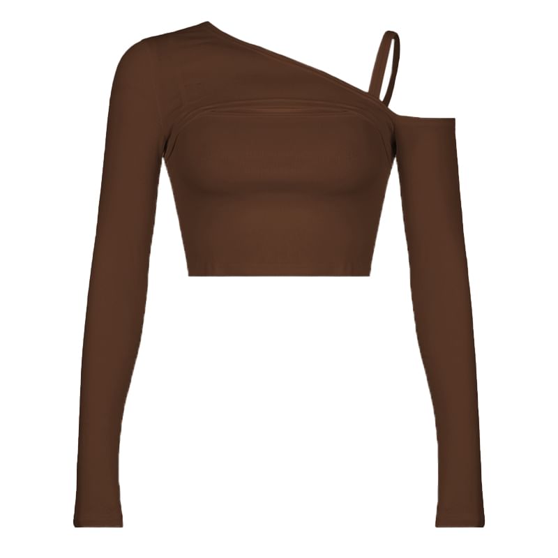 Genrovia - Set: Effen asymmetrische cut-out shrug + camisole top