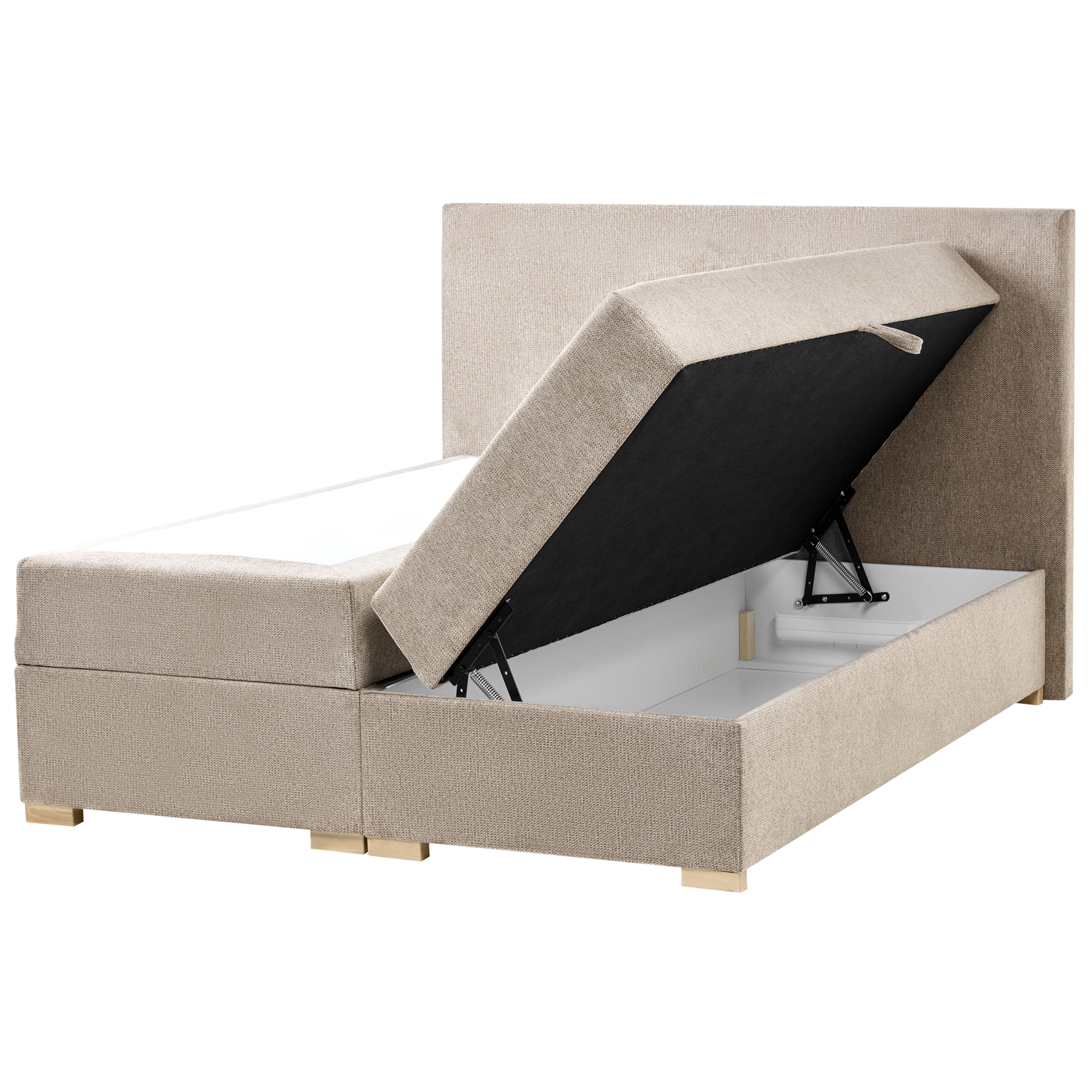 Beliani - MAJOR - Boxspring - Taupe - 140 x 200 cm - Stof