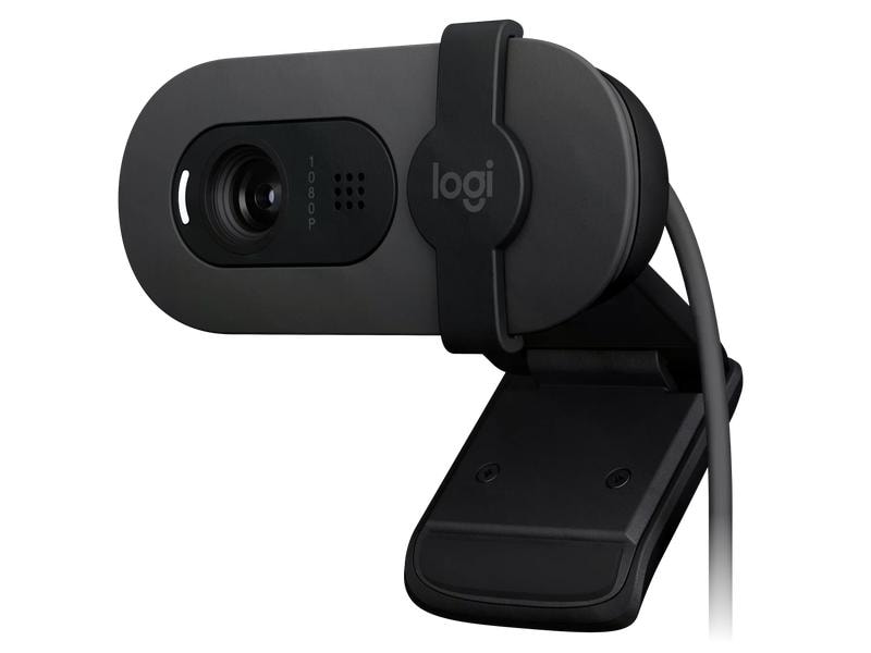 Logitech Webcam Brio 105 Full HD 1080p 30 fps Eine Full HD-Business-Webcam mit 1080p, automatischem Lichtausgleich und integrierter Abdeckblende