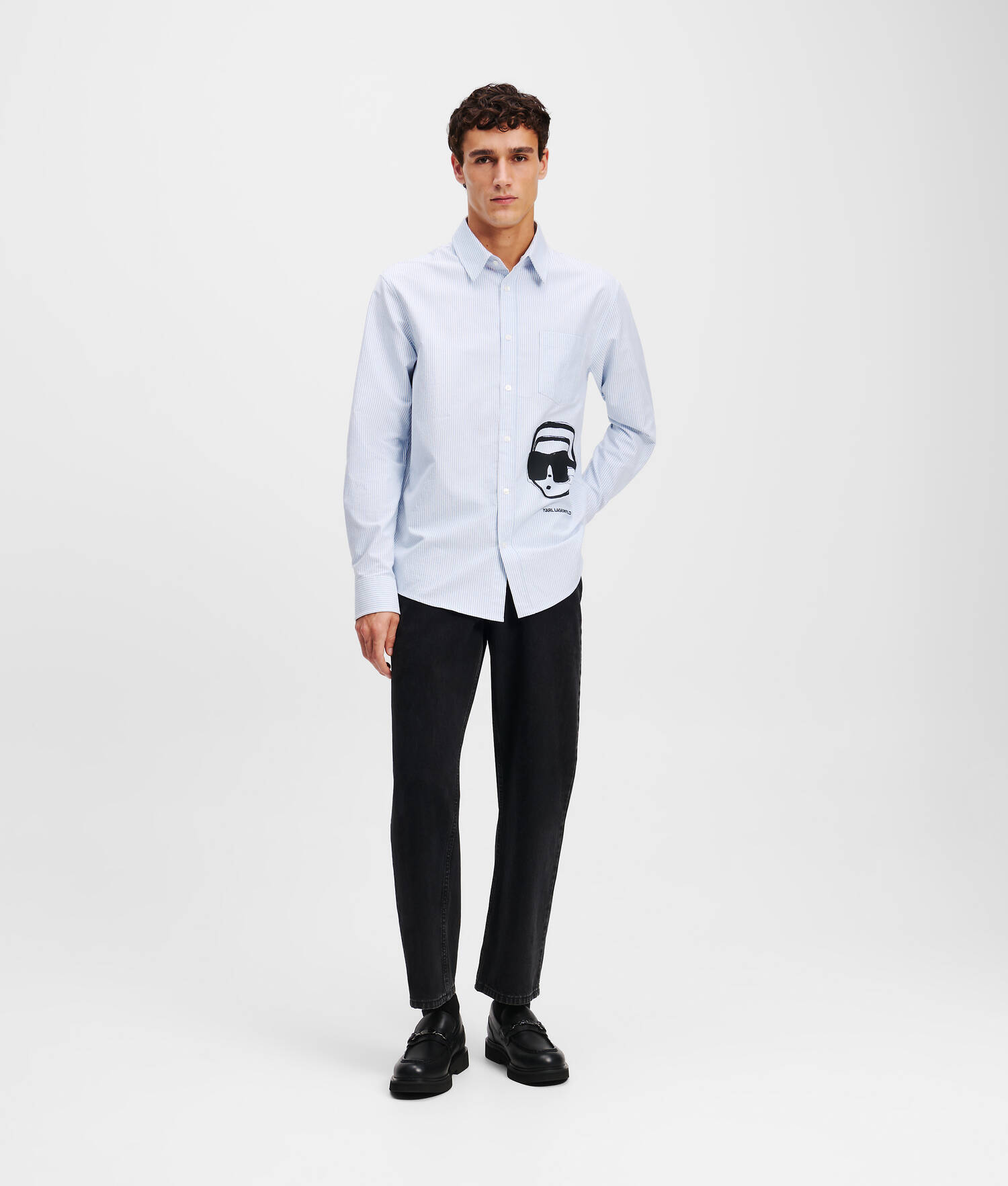 CHEMISE À RAYURES IKON - Rayure Blanche/Bleue