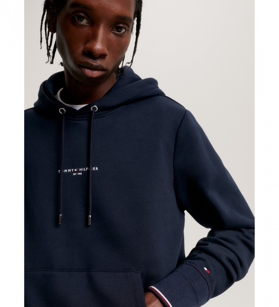 Moletom Tommy Hilfiger com Logo nas Pontas Azul Marinho