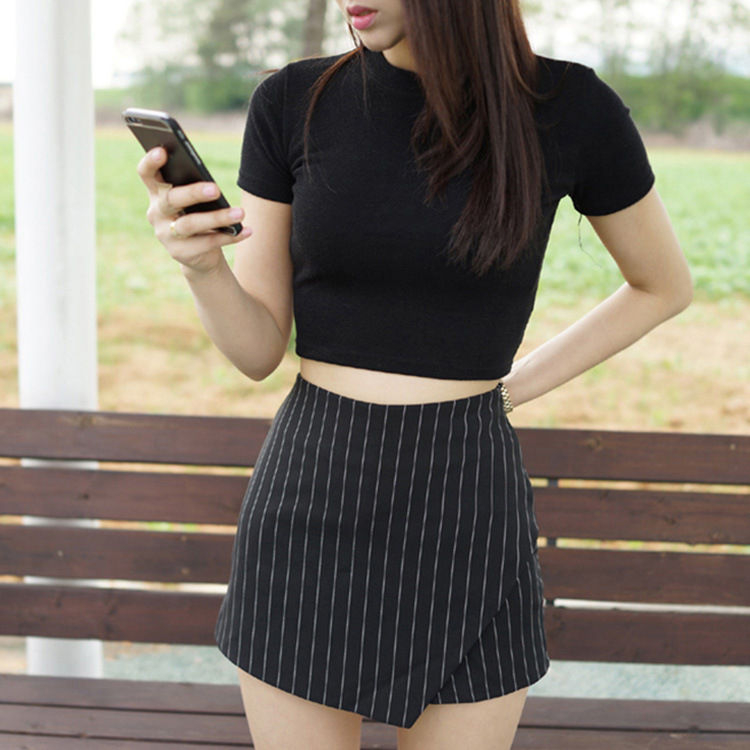 Hopsi - Kort T-shirt met korte mouwen en mock-neck