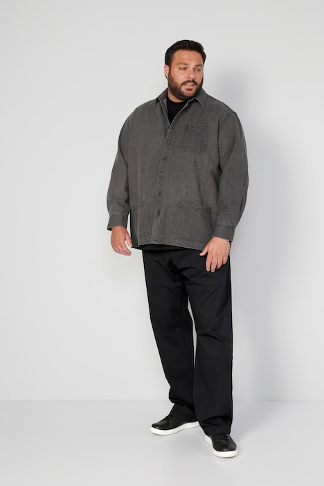 Boston Park Jeanshemd, Langarm, Bauchfit, Kentkragen, bis 80/82
