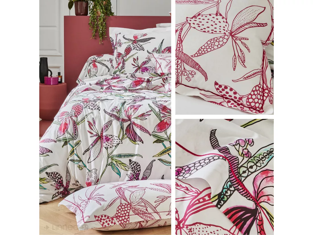 Taie de traversin 200x43 cm coton PÉNÉLOPE Rose