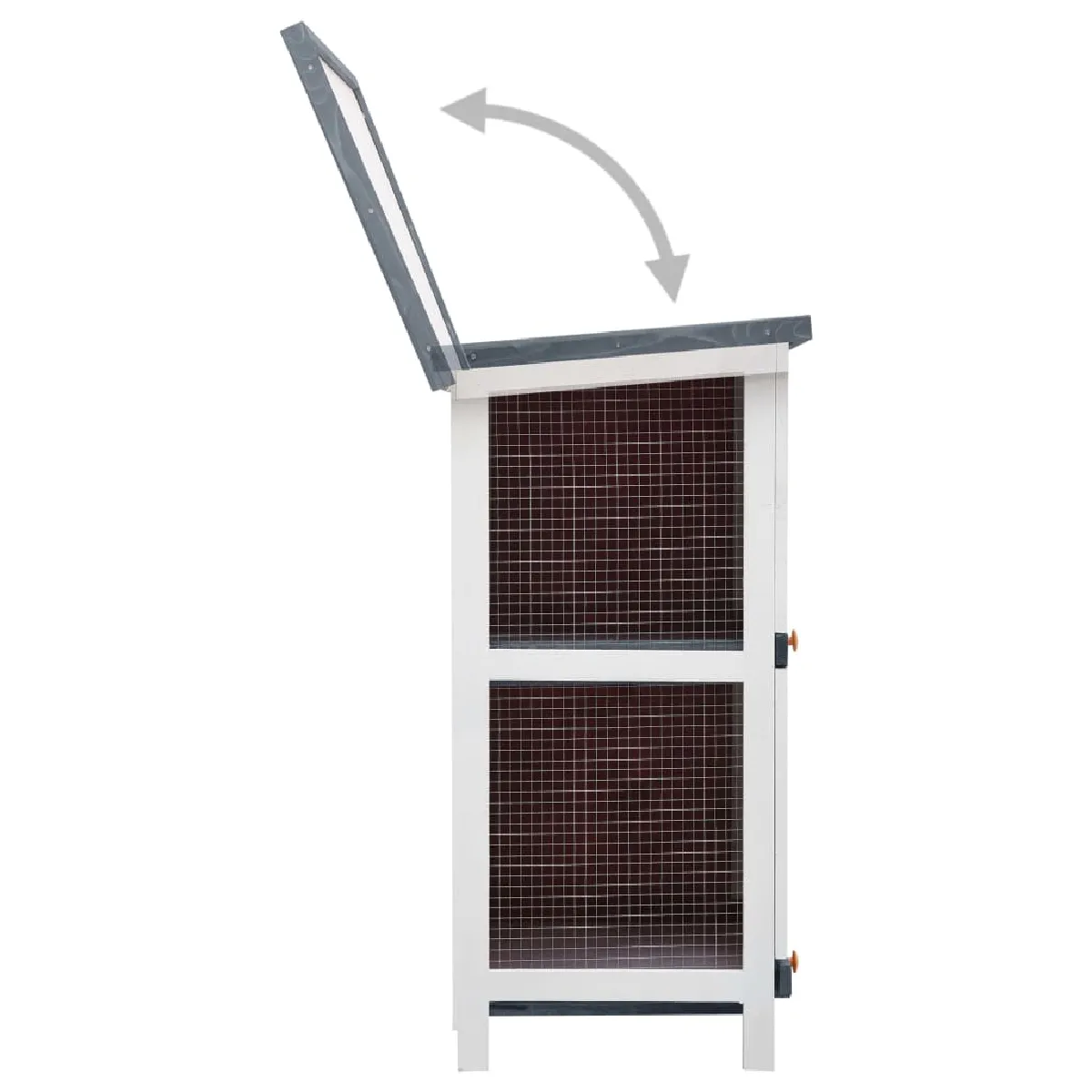 vidaXL Clapier Bois Gris 4 Portes