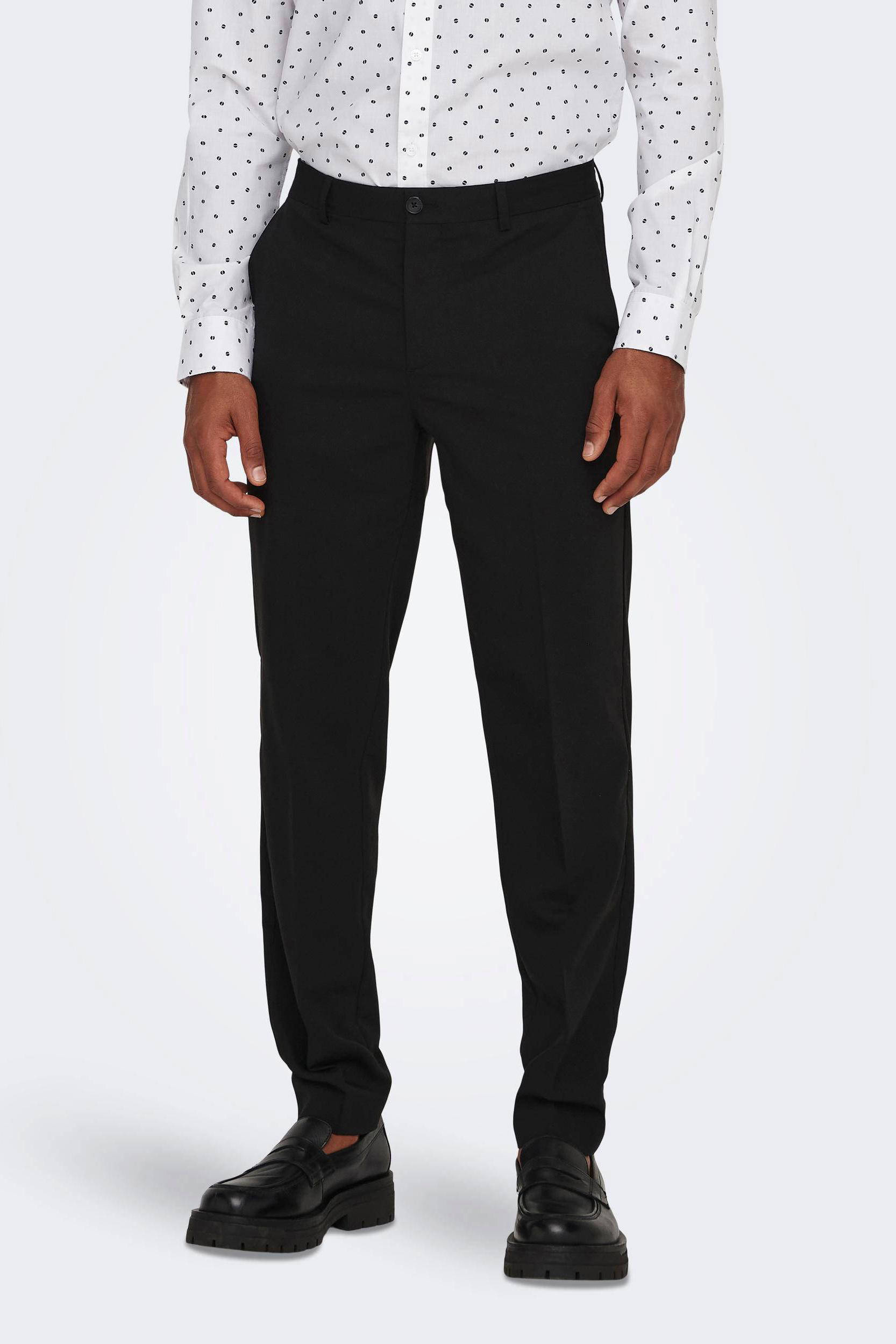 ONLY & SONS slim fit pantalon ONSEVE zwart