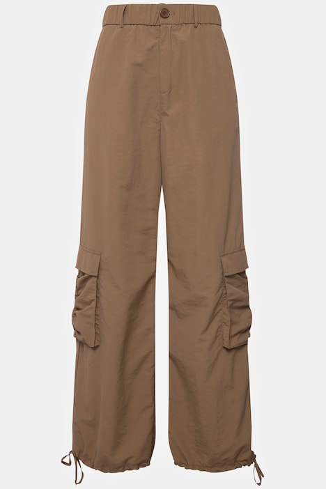 Cargohose, weites Bein, Cargotaschen, Saum-Bindeband