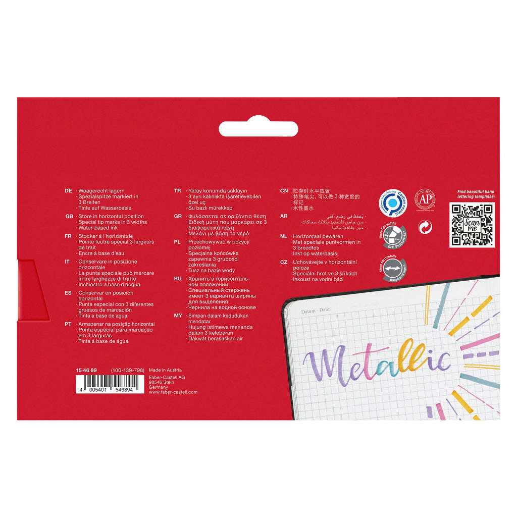Marcadores Textliner Metálico 8 unidades Faber Castell