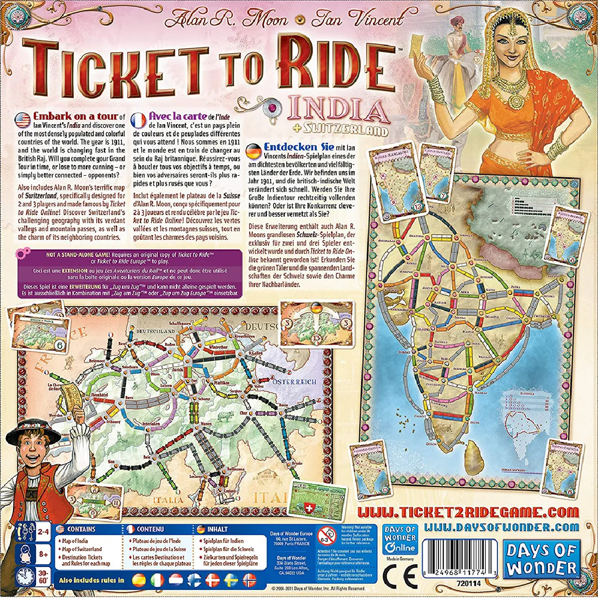ASMODEE Aventuriers du Rail - Inde et Suisse
