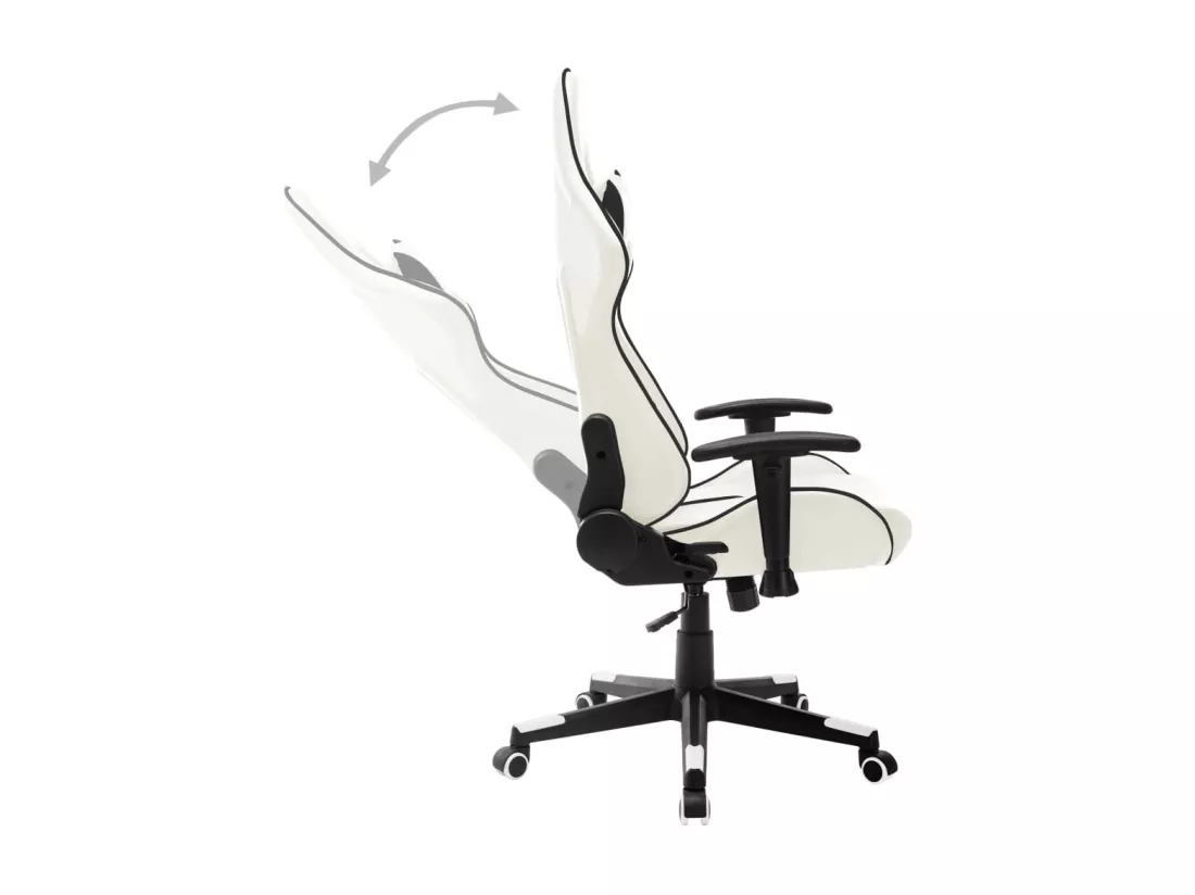 Chaise de jeu Blanc et noir Cuir artificiel