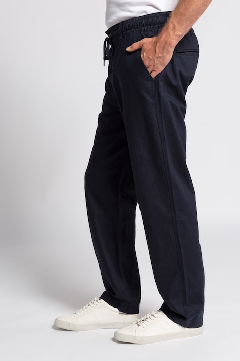 Leinenmixhose, Elastikbund, Basic Fit