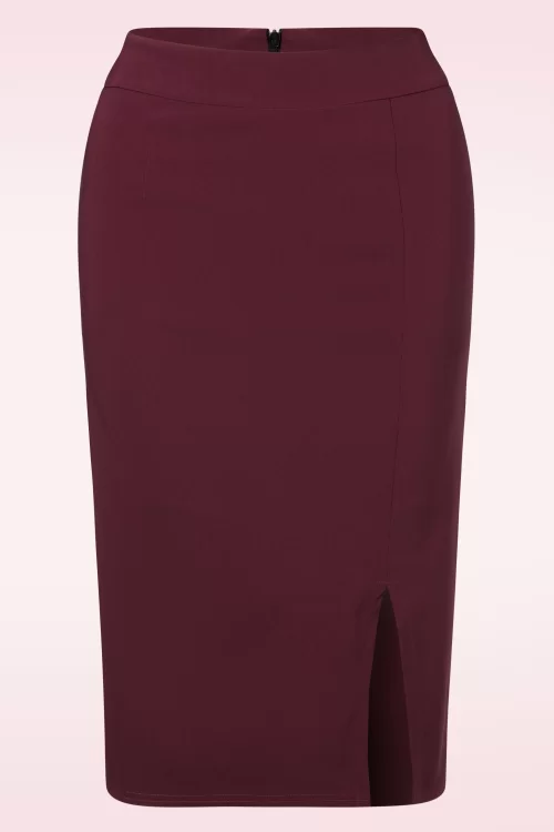 Vintage Chic for Topvintage Erin pencil rok in wijn