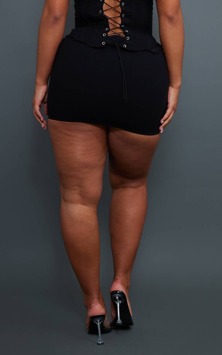 Noir Mini-jupe Micro Tissée Shape Coordonnée