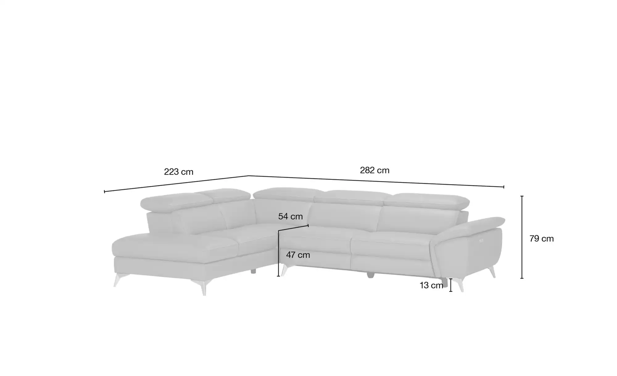 uno Ecksofa mit elektrischer Relaxfunktion Danae