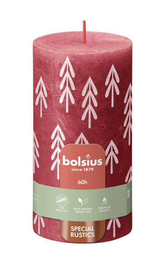 Bolsius Silhouette Rustiekkaars 130/68 Delicate Red (1 stuk)