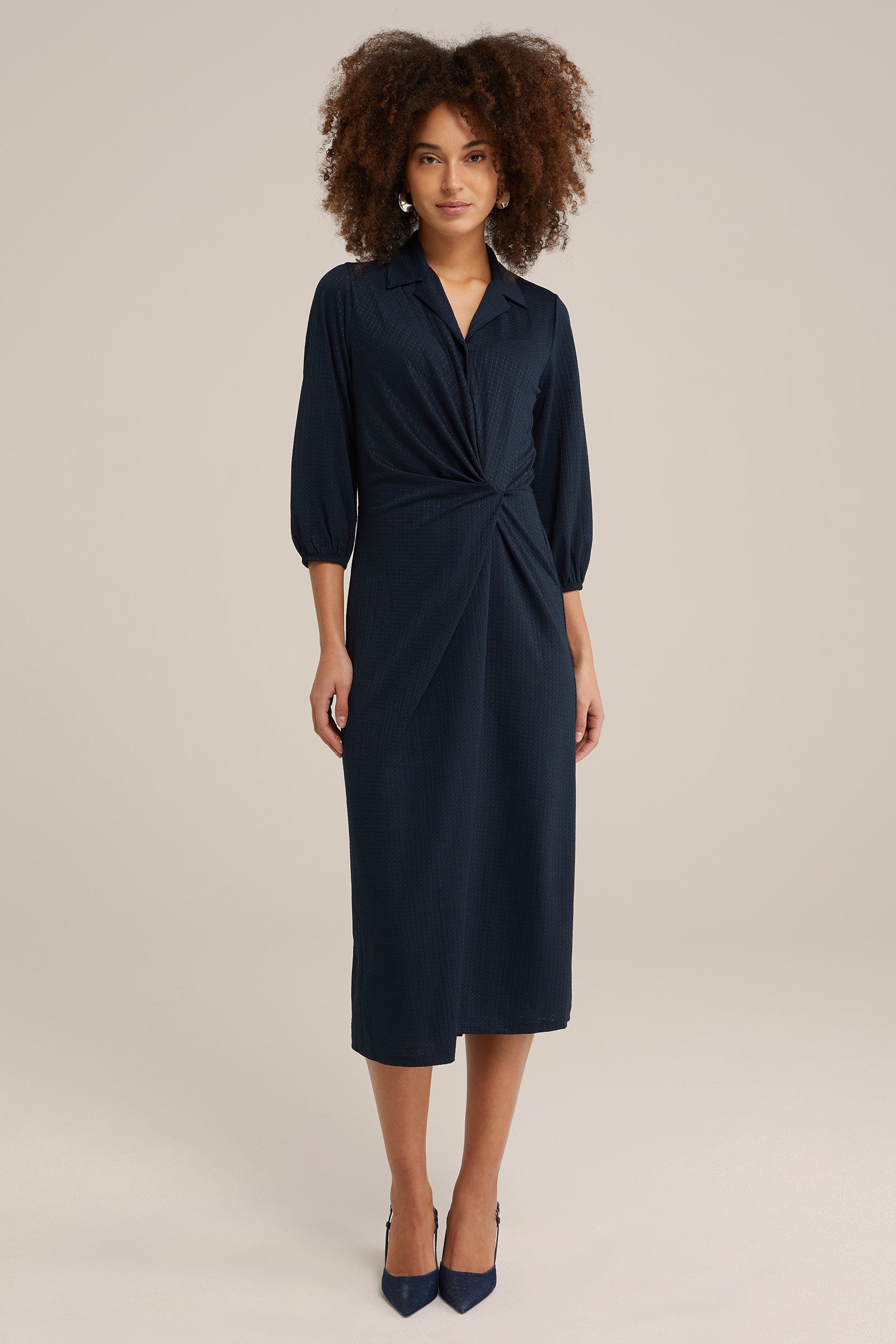 jurk met dessin WE Fashion Marineblauw