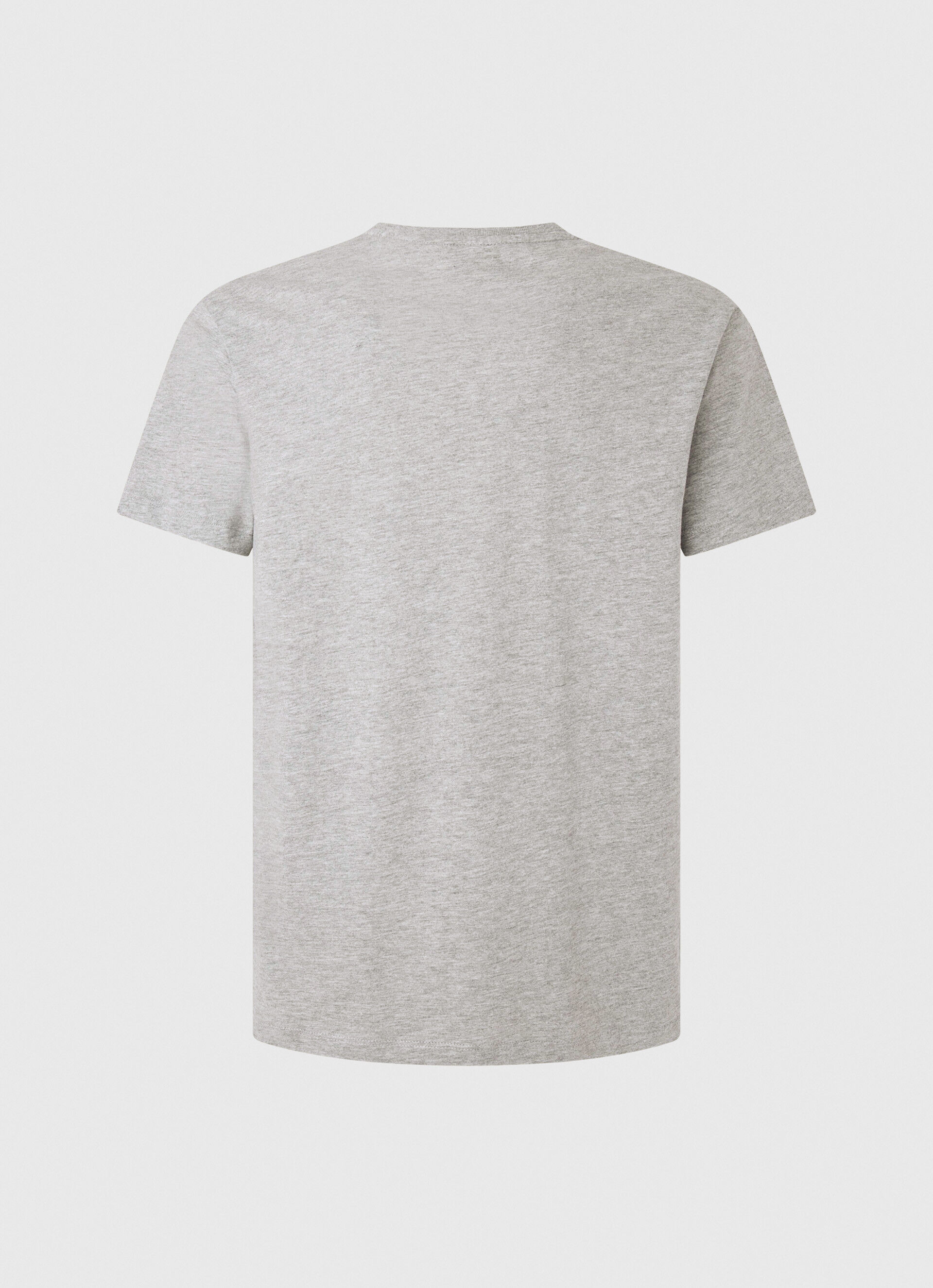 Camiseta de algodão com logo em pinceladas - cinza mesclado