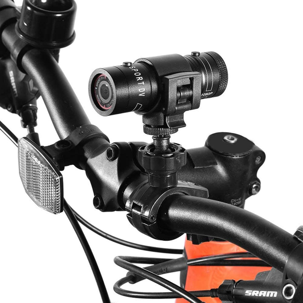 1080p 120° Action Cam Alu Sport Kamera inkl. Helm und Fahrrad Bike Velo Halterung   Micro SD / Aufbewahrungstasche - Schwarz