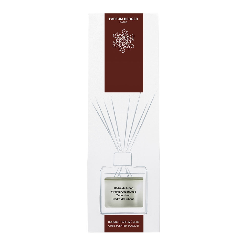 Diffuseur de parfum cube et bâtonnets Cèdre du Liban 125ml - MAISON BERGER