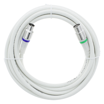 Q-Link coax kabel 5 meter stekker recht wit kabelkeur