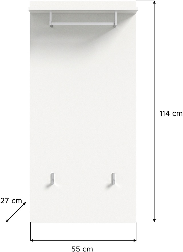 INOSIGN Garderoben-Set »Valge, Breite 55cm, 2-tlg. Set, best. aus: Sitzbank & Garderobenpaneel« 2 Stk. tlg.