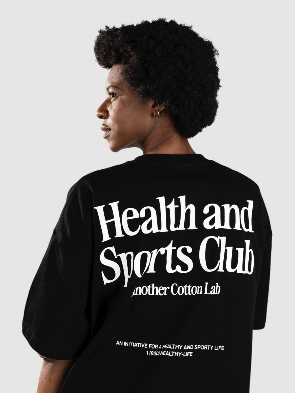 Another Cotton Lab Health And Sports Club Oversized T-Shirt black