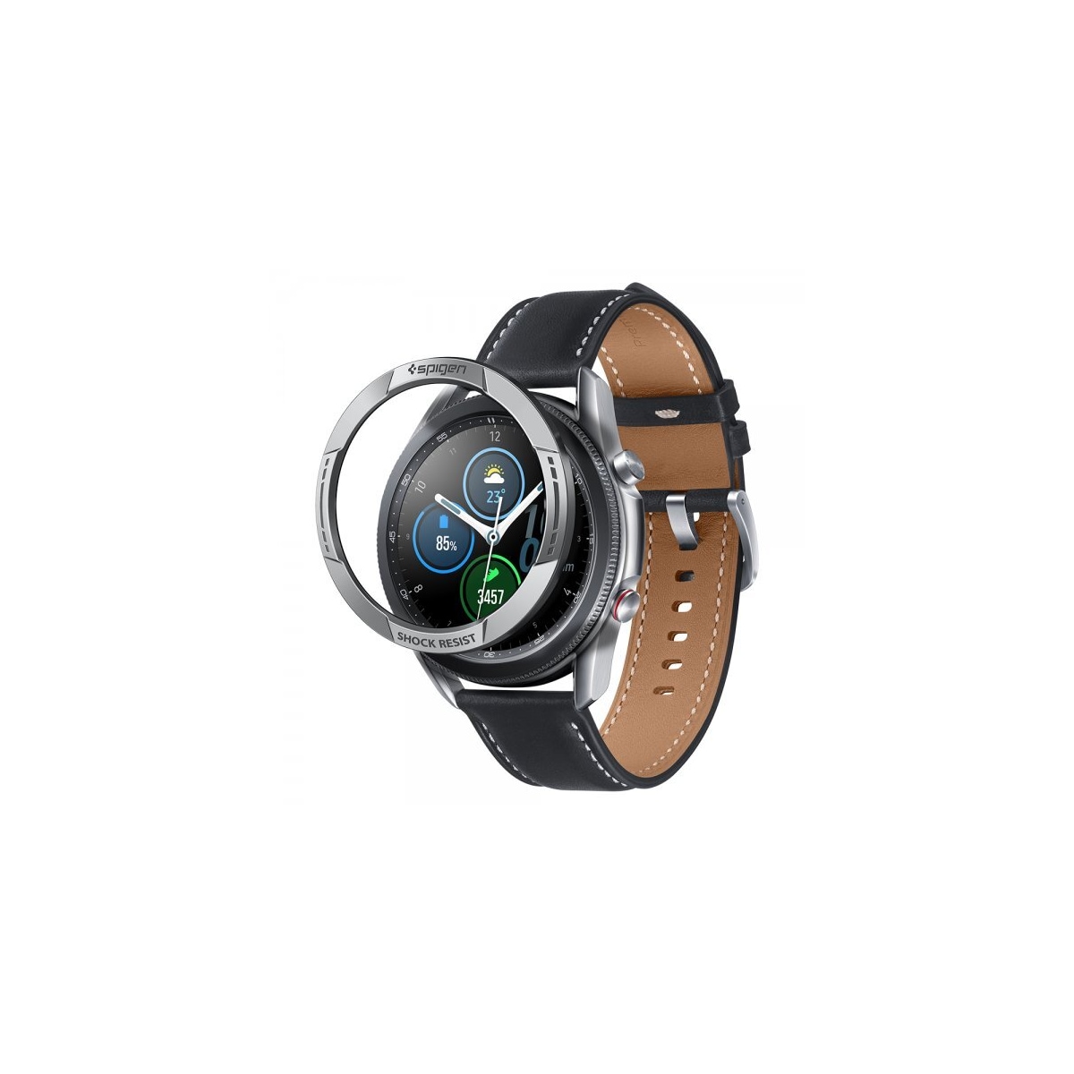 Spigen Samsung Galaxy Watch3 45mm Deksel Chrono Shield Sølv