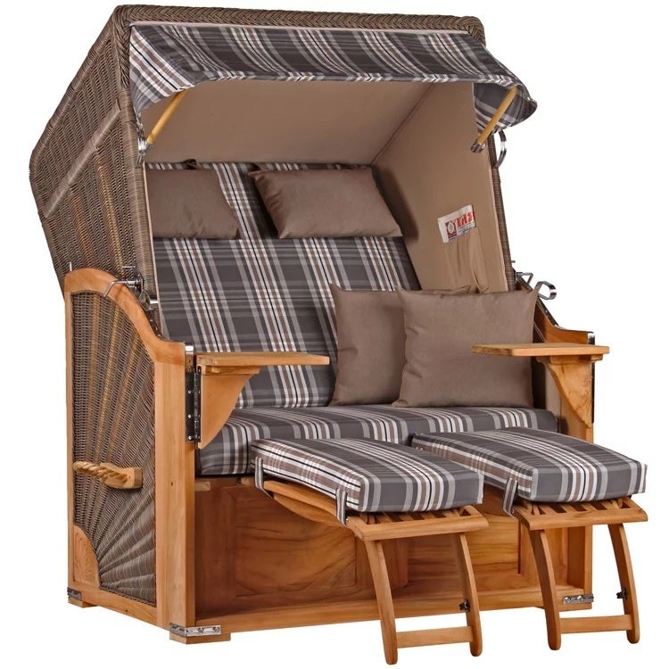 Strandstoel Nordstrand Teak PE grijs Design 522