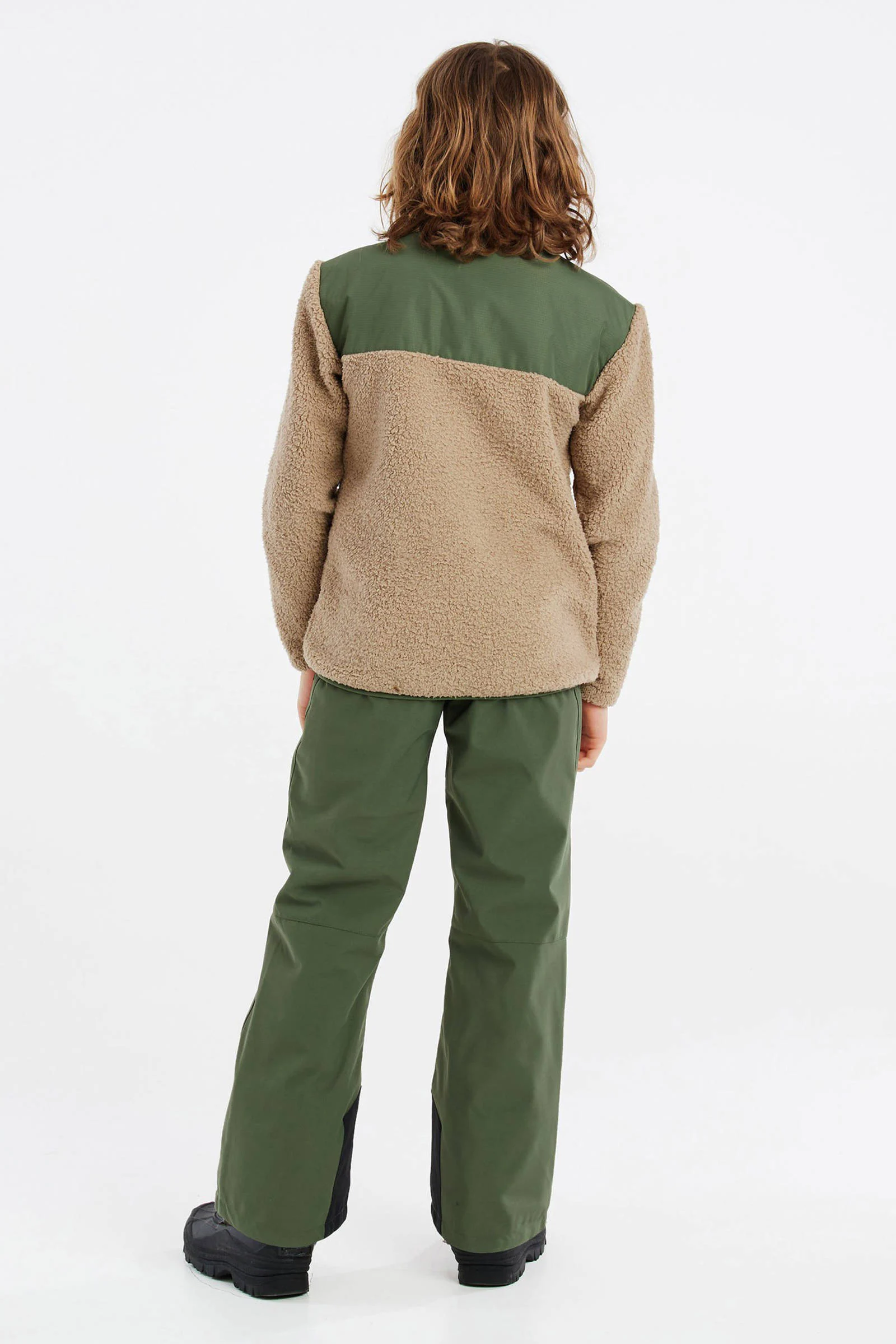 Protest teddy fleece vest PRTHERON JR ecru/zwart/groen