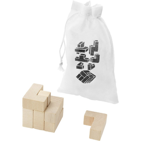 EgotierPro 544809 - Casse-tête Carrés en Bois avec Pochette