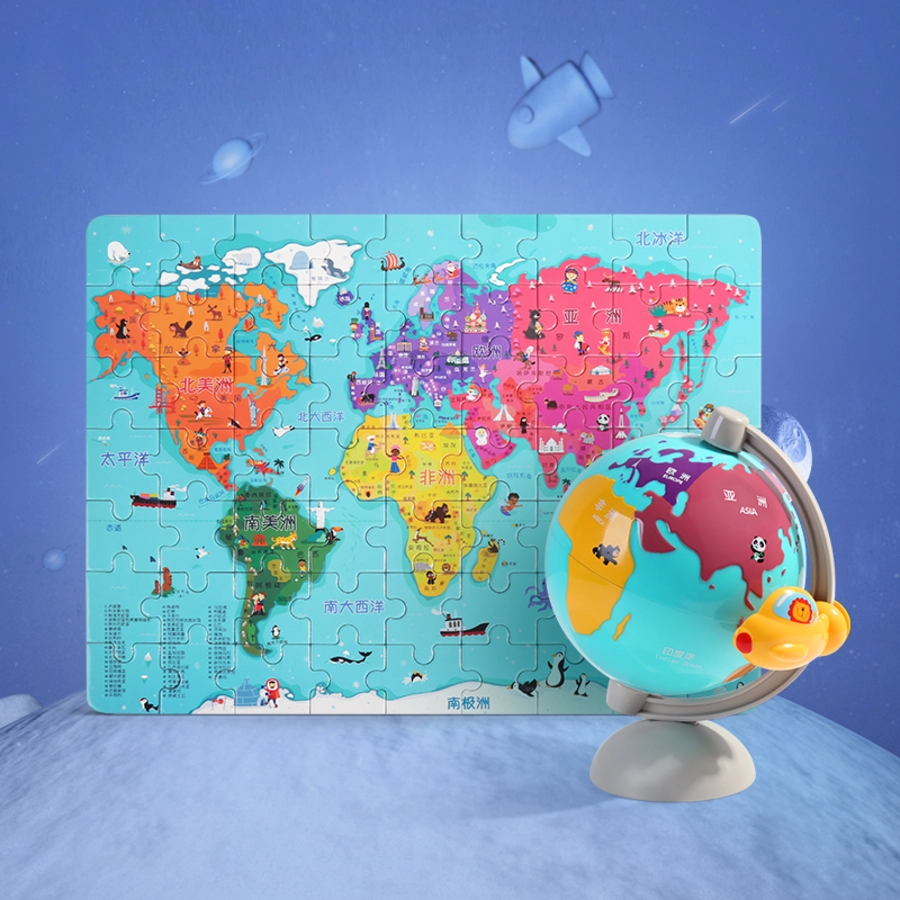 TopBright Toys® Puzzle Weltkarte mit Globus zum Aufbewahren