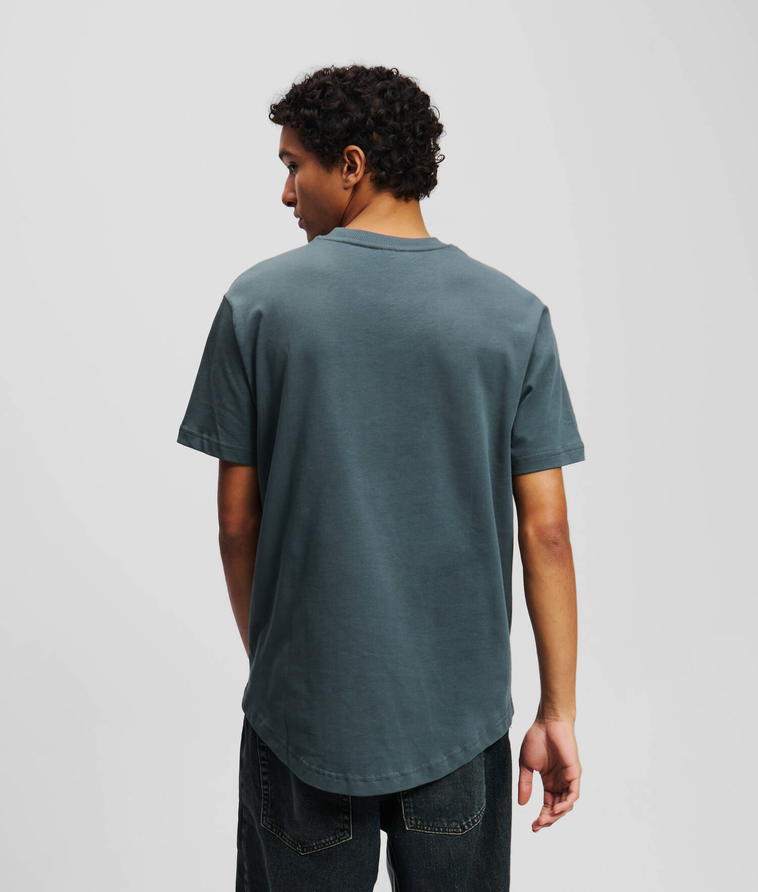 T-SHIRT KLJ À OURLET INCURVÉ - Ardoise foncée
