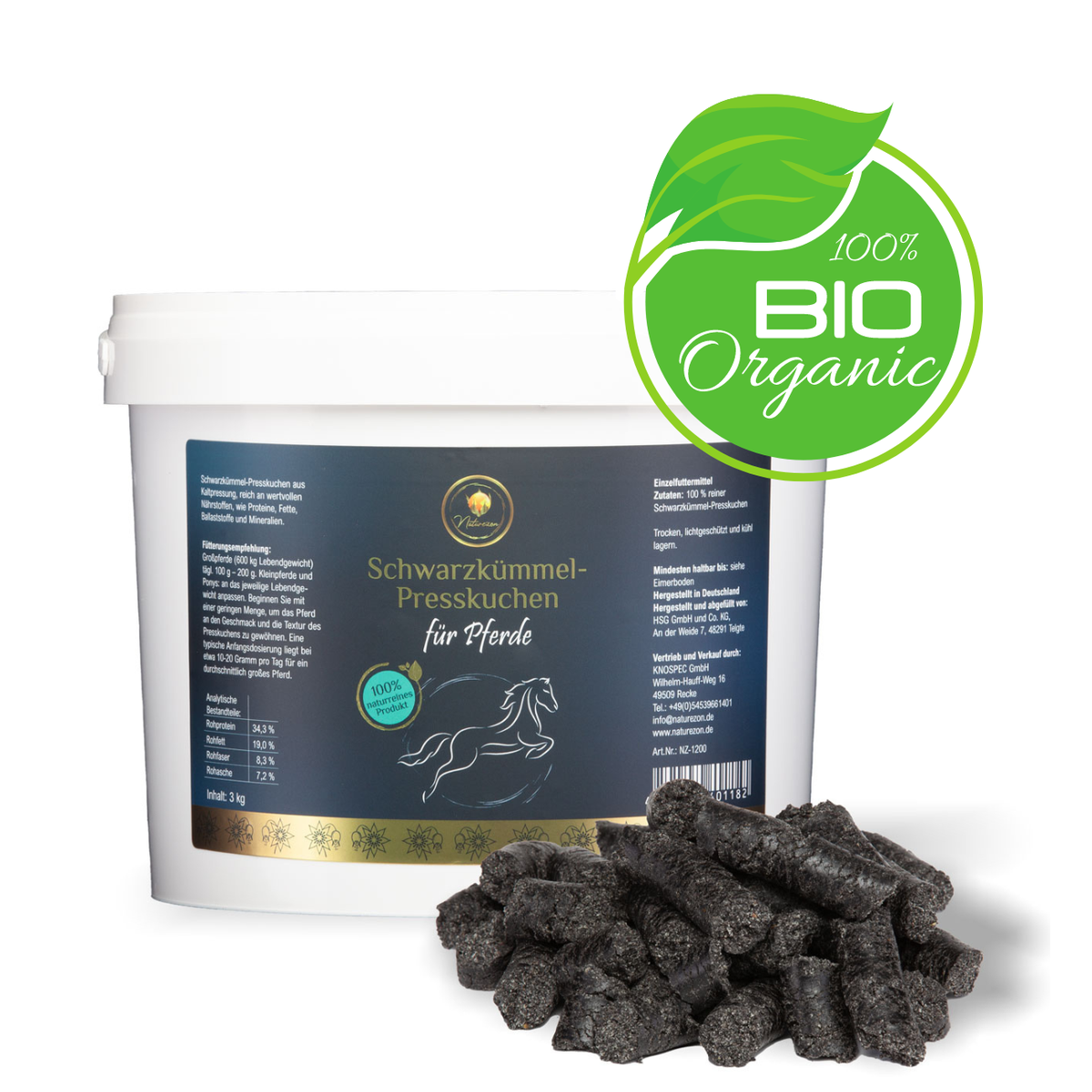 Verse biologische zwarte komijncake 3kg van Naturezon