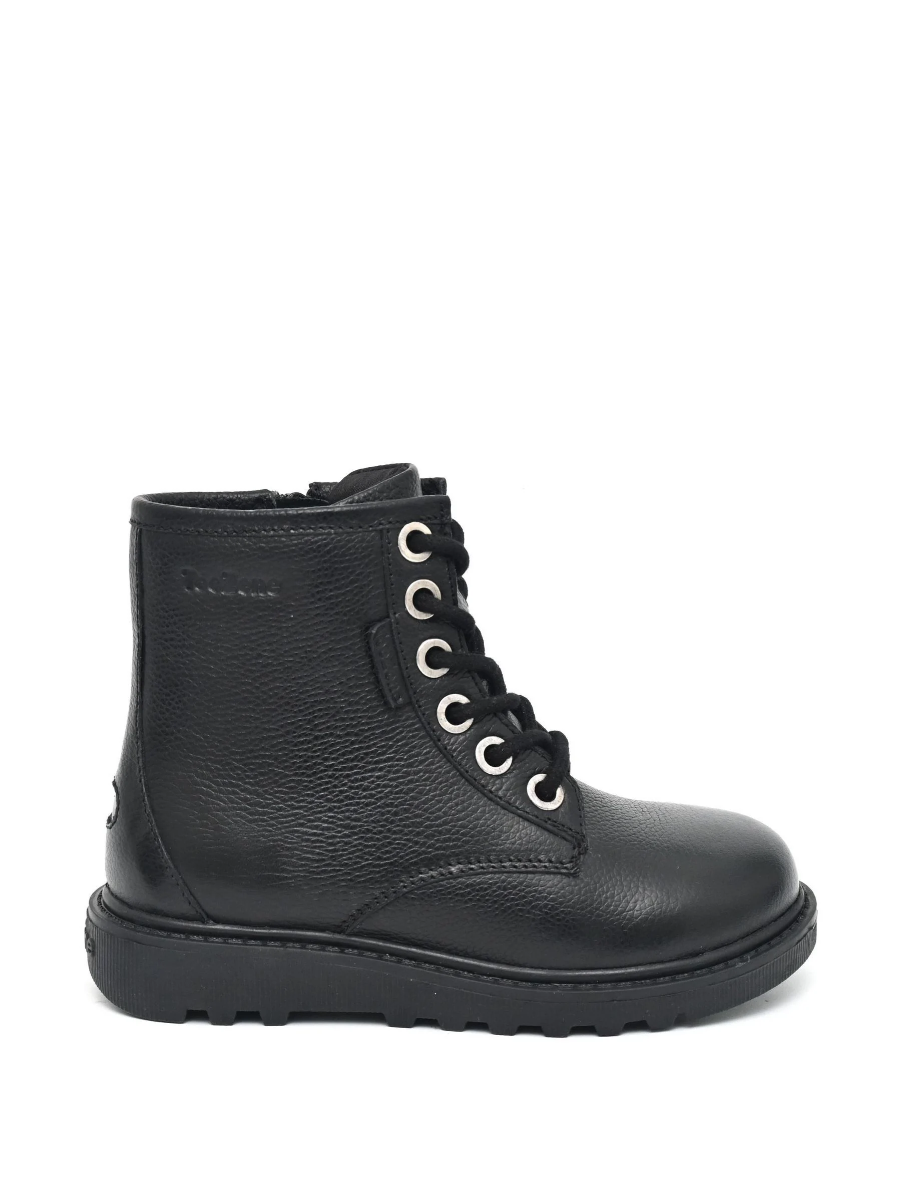 ToeZone Storm zwarte leren Ortholite enkelboots voor jongens