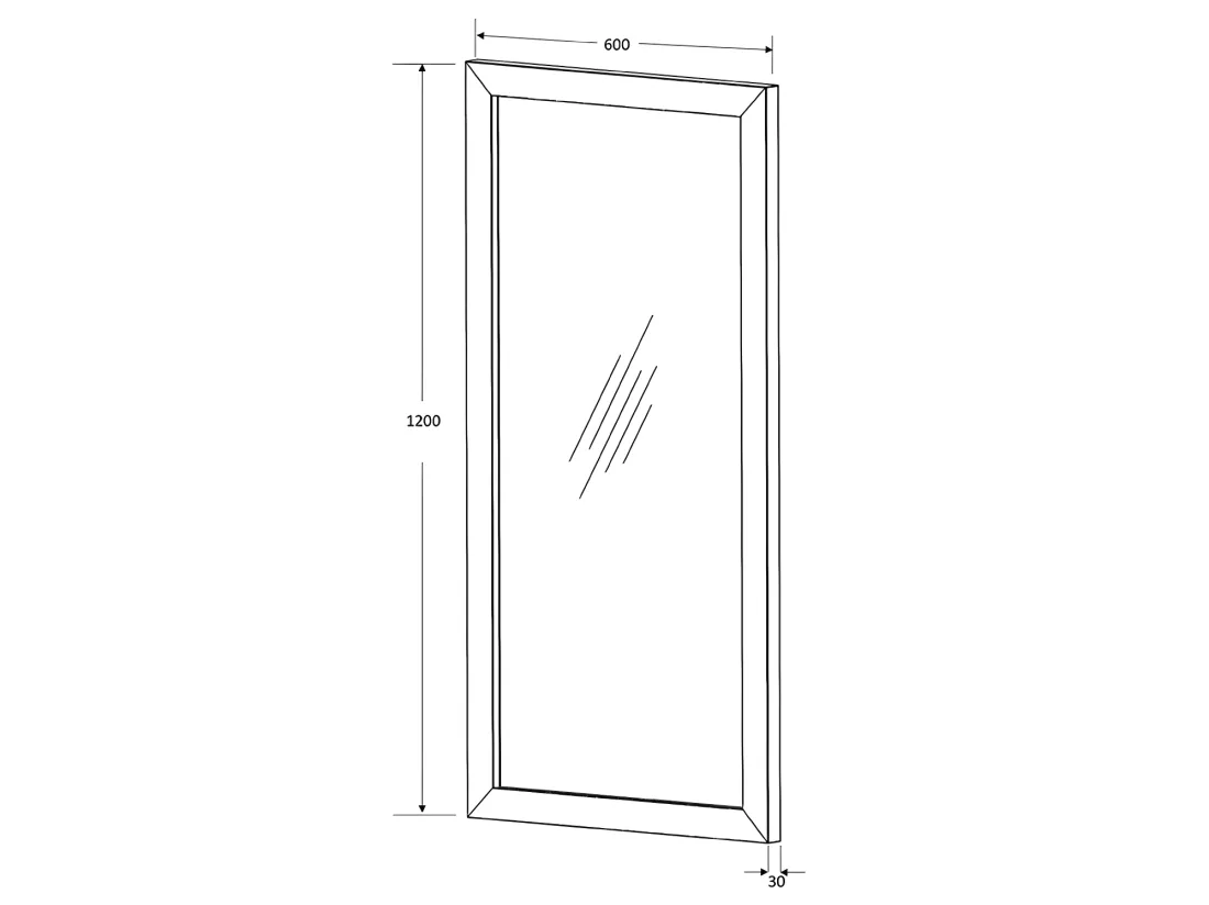 Miroir rectangulaire en teck clair - 60 x 120 cm - AMLAPURA
