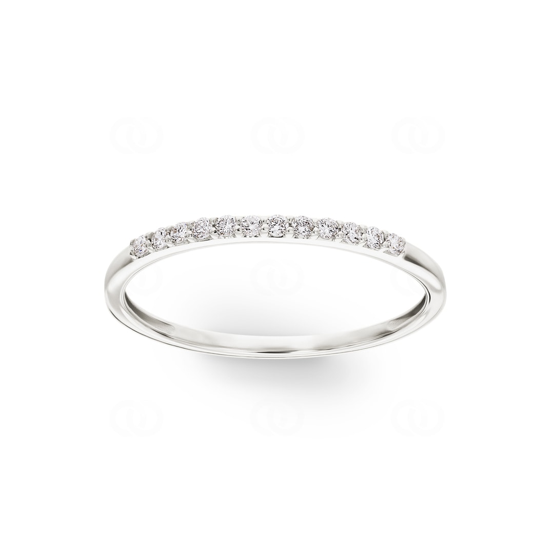 Mémoire-Ring 750/18 K Weissgold mit Diamanten 0.10 ct H/si