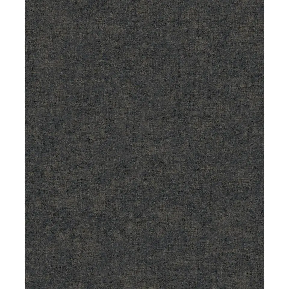 Dutch Wallcoverings Vliesbehang Linen & Textures uni - blackgold - 10,05m x 53cm