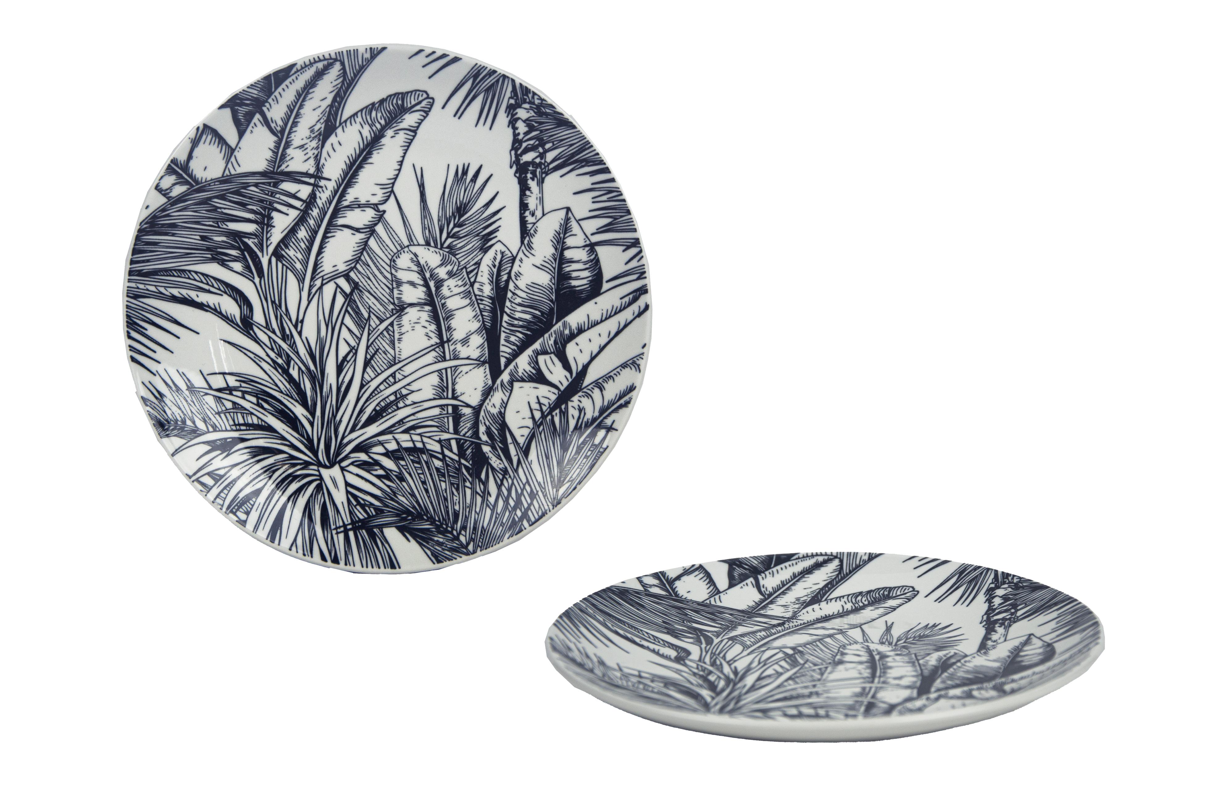 ASSIETTE DESSERT JUNGLE 19CM PORCELAINE
